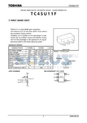 TC4SU11F_08 datasheet - 2 INPUT NAND GATE