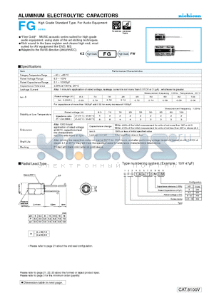 UFG0J102MEM datasheet - ALUMINUM ELECTROLYTIC CAPACITORS