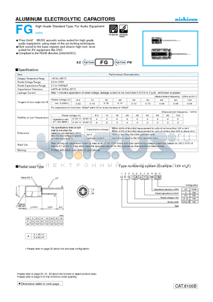 UFG0J222MHM datasheet - ALUMINUM ELECTROLYTIC CAPACITORS