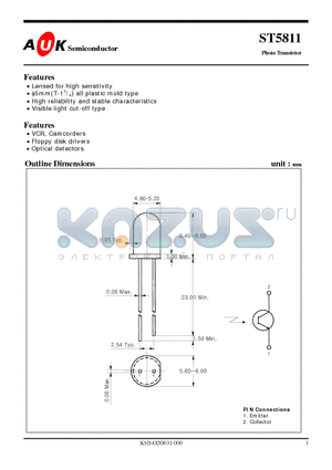 ST5811 datasheet - Photo Transistor