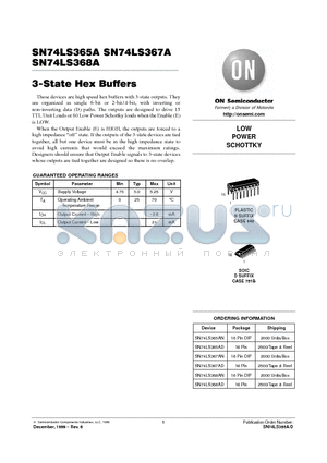 SN74LS367AN datasheet - LOW POWER SCHOTTKY