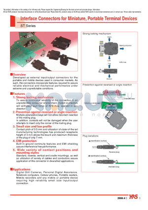 ST60-18S/4 datasheet - Interface Connectors for Miniature, Portable Terminal Devices