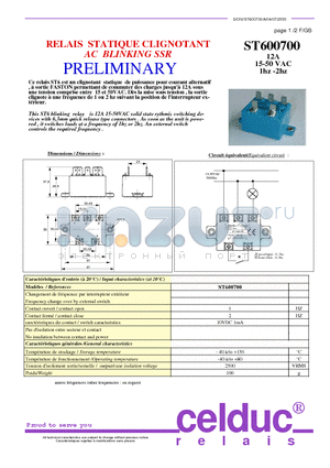 ST600700 datasheet - AC BLINKING SSR