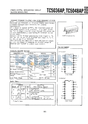 TC5036 datasheet - 17-Stage High Speed Frequency Divider