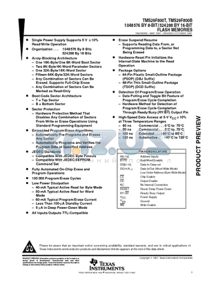 TMS29F800B-80CDCDE datasheet - 1048576 BY 8-BIT/ 524288 BY 16-BIT FLASH MEMORIES