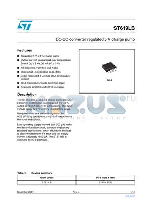 ST619LB_07 datasheet - DC-DC converter regulated 5 V charge pump