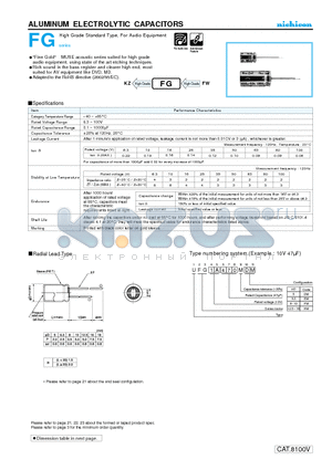 UFG1H102MEM datasheet - ALUMINUM ELECTROLYTIC CAPACITORS