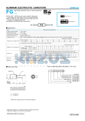 UFG1H102MHM datasheet - ALUMINUM ELECTROLYTIC CAPACITORS