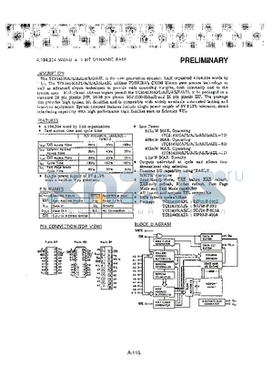 TC514100AJL-80 datasheet - 4,194,304 WORD x BIT DYNAMIC RAM