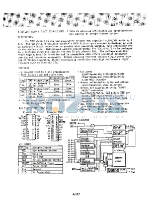 TC514101Z-10 datasheet - 4,194,304 x 1 BIT DYNAMIC RAM