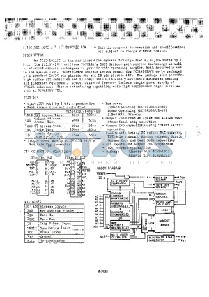 TC514102Z80 datasheet - 4,194,304 x 1 BIT DYNAMIC RAM