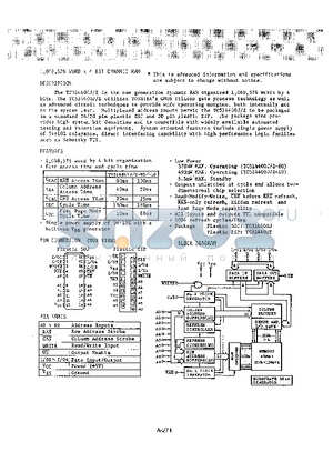TC514400Z-10 datasheet - 1,048,576 x 4 BIT DYNAMIC RAM