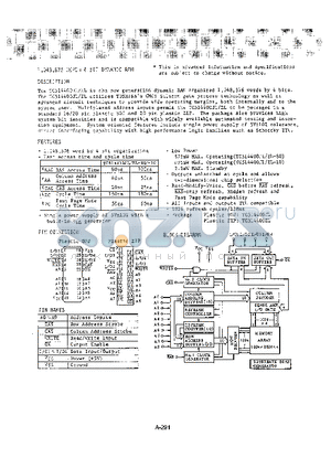 TC51440ZL-80 datasheet - 1,048,576 x 4 BIT DYNAMIC RAM