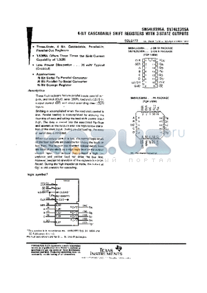 SN74LS395AD datasheet - 4-BIT CASCADABLE SHIFT REFISTERS WITH 3-STATE OUTPUTS