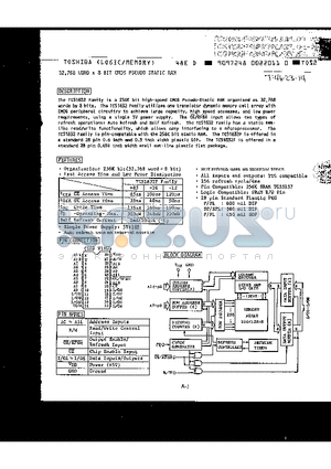 TC51832PL-85 datasheet - 32,768WERD X 8-BIT CMOS PSEUDO STATIC RAM