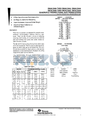 SN74LS440DW datasheet - QUADRUPLE TRIDIRECTIONAL BUS TRANSCEIVERS