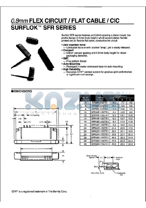 SFR12R-1/5STE1 datasheet - 0.8nn FLEX CIRCUIT/FLAT CABLE/CIC SURFLOK SFR SERIES