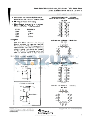 SN74LS465NE4 datasheet - OCTAL BUFFERS WITH 3-STATE OUTPUTS