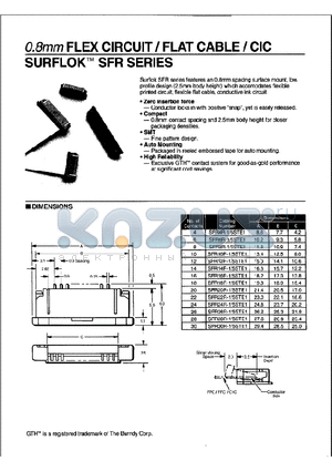 SFR16-XXX datasheet - 0.8nn FLEX CIRCUIT/FLAT CABLE/CIC SURFLOK SFR SERIES