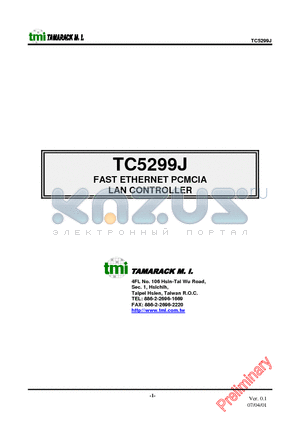 TC5299J datasheet - FAST ETHERNET PCMCIA LAN CONTROLLER