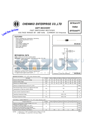 SFR304PT datasheet - FAST SWITCHING RECTIFIER