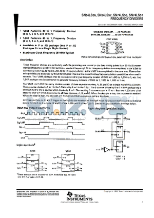 SN74LS57 datasheet - FREQUENCY DIVIDERS