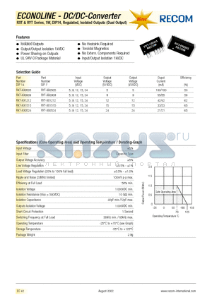 RYT-050909 datasheet - ECONOLINE - DC/DC - CONVERTER