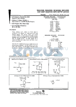 SN74LS595 datasheet - 8-BIT SHIFT REGISTERS WITH OUTPUT LATCHES