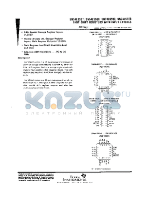 SN74LS597DRE4 datasheet - 8-BIT SHIFT REGISTERS WITH INPUT LATCHES