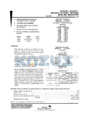 SN74LS623DW datasheet - OCTAL BUS TRANSCEIVERS