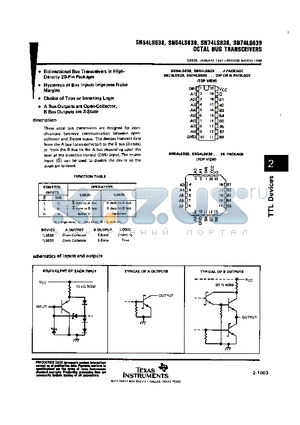 SN74LS638 datasheet - OCTAL BUS TRANSCEIVERS