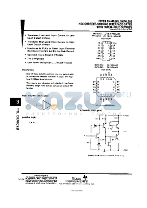 SN74LS63FN datasheet - HEX CURRENT-SENSING INTERFACE GATES WITH TOTEM-POLE OUTPUTS