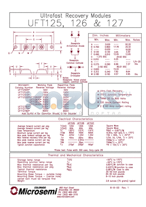 UFT12770 datasheet - ULTRA FAST RECOVERY MODULES