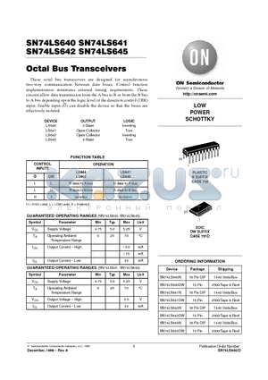 SN74LS641N datasheet - LOW POWER SCHOTTKY