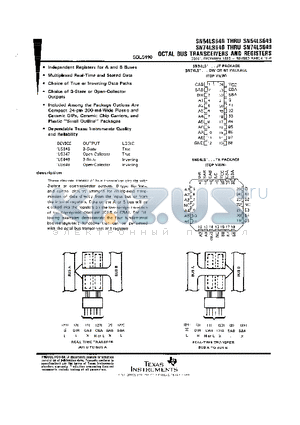 SN74LS649DW datasheet - OCTAL BUS TRANSCEIVERS AND REGISTERS