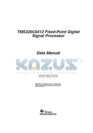 TMS320C6412GDKA500 datasheet - Signal Processor
