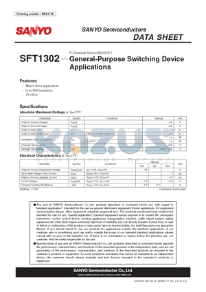 SFT1302 datasheet - General-Purpose Switching Device Applications