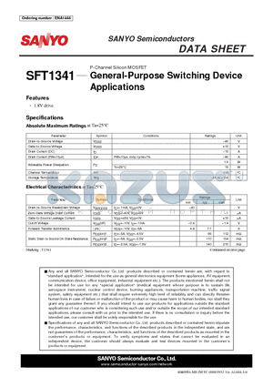 SFT1341 datasheet - General-Purpose Switching Device Applications
