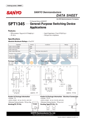 SFT1345 datasheet - General-Purpose Switching Device Applications