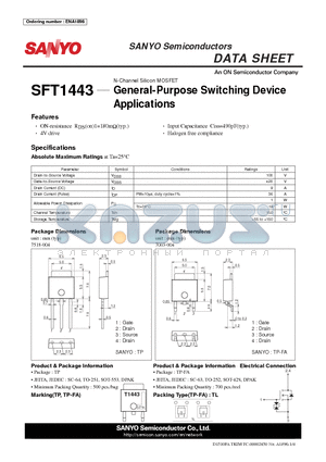 SFT1443 datasheet - General-Purpose Switching Device Applications