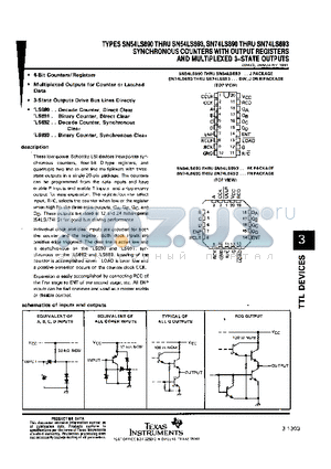 SN74LS691N datasheet - SYNCHRONOUS COUNTERS WITH OUTPUT REGISTERS AND MULTIPLEXED  3-STATE OUTPUTS