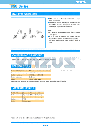 UG-625/U datasheet - BNC Type Connectors