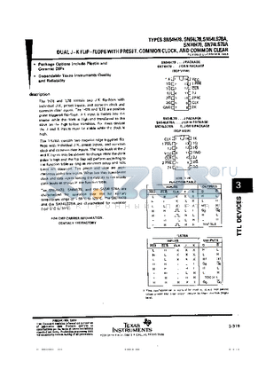 SN74LS78AJ datasheet - DUAL J-K FLIP-FLOPS WITH PRESET, COMMON CLOCK, AND COMMON CLEAR