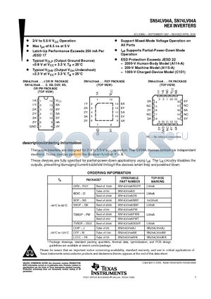 SN74LV04ADGVRE4 datasheet - HEX INVERTERS