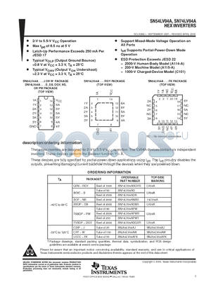 SN74LV04ADRG4 datasheet - HEX INVERTERS