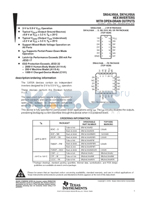 SN74LV05ADGVR datasheet - HEX INVERTERS WITH OPEN-DRAIN OUTPUTS