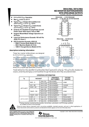 SN74LV06ADBR datasheet - HEX INVERTER BUFFERS/DRIVERS WITH OPEN-DRAIN OUTPUTS