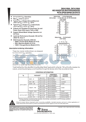 SN74LV06ADGVRE4 datasheet - HEX INVERTER BUFFERS/ DRIVERS WITH OPEN DRAIN OUTPUTS