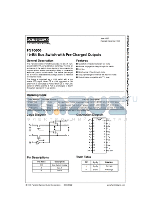 ST68 datasheet - 10-Bit Bus Switch with Pre-Charged Outputs