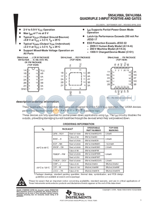 SN74LV08AD datasheet - OCTAL BUS TRANSCELVERS WITH 3-STATE OUTPUTS